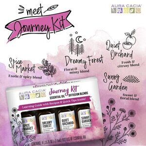 🆕Aura Cacia Journey to Diffusion Kit 4 Pure Essential Oils Blends Citrus Spice